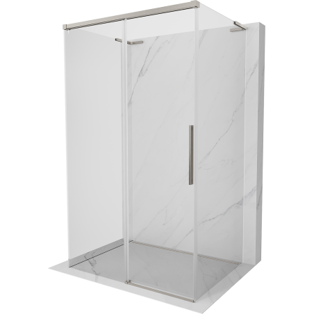 Mexen Rox-3S L kabina prysznicowa 3-ścienna rozsuwana 130 x 120 cm, transparent, nikiel szczotkowany - 8C2L-130-120-97-00-3S