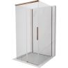 Mexen Rox-3S kabina prysznicowa 3-ścienna rozsuwana 90 x 90 cm, transparent, różowe złoto - 8C2-090-090-60-00-3S