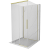 Mexen Rox-3S kabina prysznicowa 3-ścienna rozsuwana 90 x 90 cm, transparent, złota szczotkowana - 8C2-090-090-55-00-3S