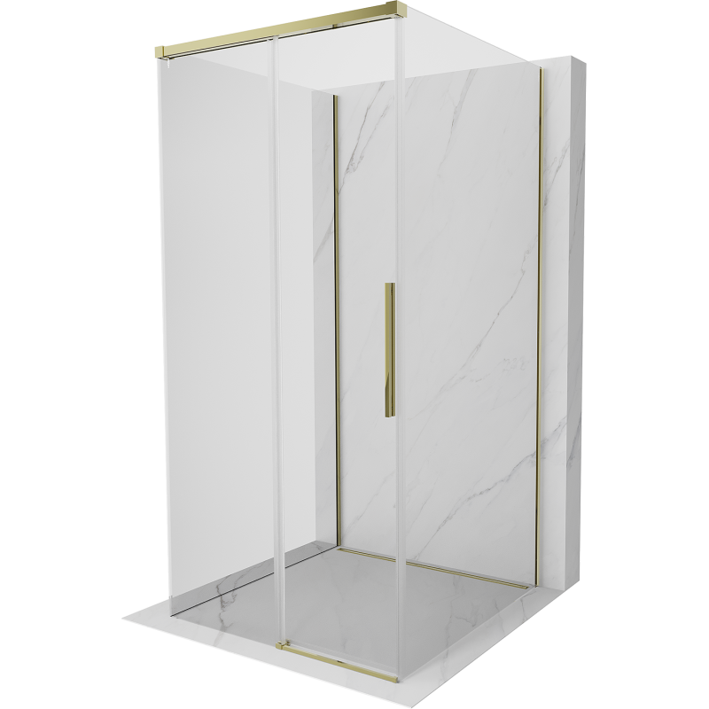 Mexen Rox-3S kabina prysznicowa 3-ścienna rozsuwana 90 x 90 cm, transparent, złota - 8C2-090-090-50-00-3S