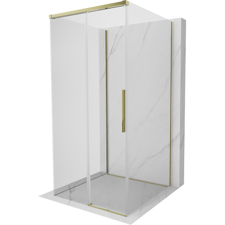 Mexen Rox-3S kabina prysznicowa 3-ścienna rozsuwana 90 x 90 cm, transparent, złota - 8C2-090-090-50-00-3S