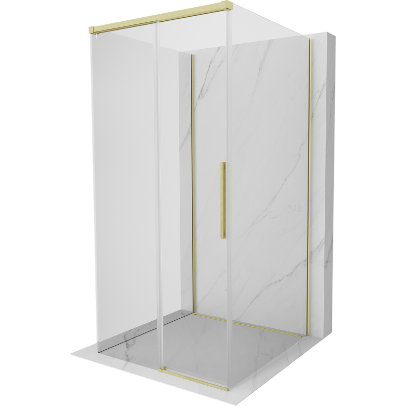 Mexen Rox-3S kabina prysznicowa 3-ścienna rozsuwana 110 x 110 cm, transparent, złota szczotkowana - 8C2-110-110-55-00-3S