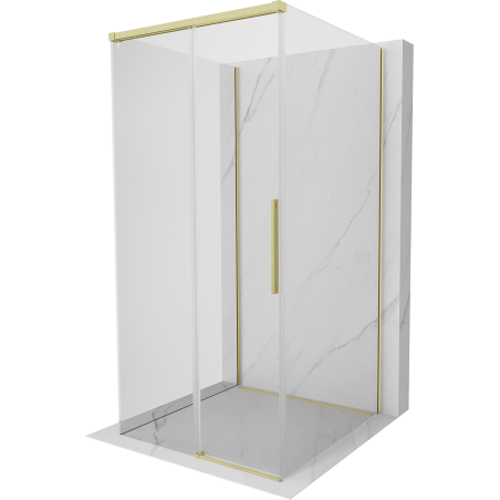Mexen Rox-3S kabina prysznicowa 3-ścienna rozsuwana 110 x 110 cm, transparent, złota szczotkowana - 8C2-110-110-55-00-3S
