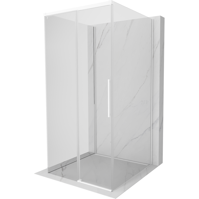 Mexen Rox-3S kabina prysznicowa 3-ścienna rozsuwana 110 x 110 cm, transparent, biała - 8C2-110-110-20-00-3S