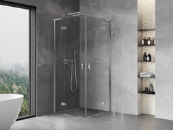 Mexen Mist-H L Duo kabina prysznicowa uchylna 75 x 75 cm, transparent, chrom - 8A5L-075L-075P-01-00