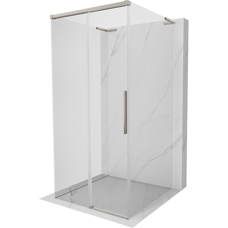 Mexen Rox-3S L kabina prysznicowa 3-ścienna rozsuwana 90 x 90 cm, transparent, nikiel szczotkowany - 8C2L-090-090-97-00-3S