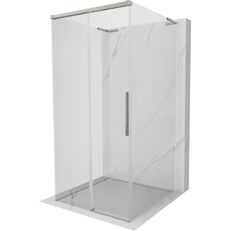 Mexen Rox-3S L kabina prysznicowa 3-ścienna rozsuwana 90 x 90 cm, transparent, nikiel szczotkowany - 8C2L-090-090-97-00-3S