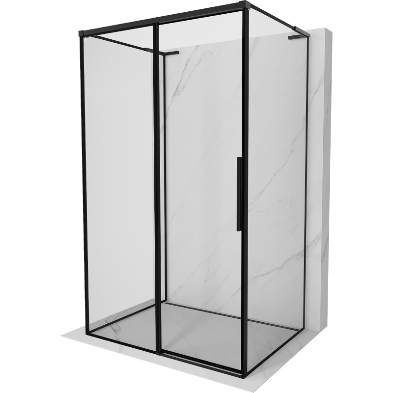 Mexen Rox-3S L kabina prysznicowa 3-ścienna rozsuwana lewa 90 x 95 cm, czarna ramka, czarna - 8C2L-090-095-70-70-3S-L