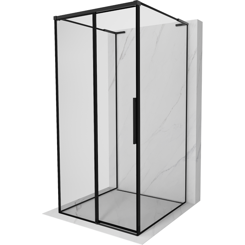 Mexen Rox-3S L kabina prysznicowa 3-ścienna rozsuwana lewa 110 x 110 cm, czarna ramka, czarna - 8C2L-110-110-70-70-3S-L