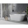 Mexen Oval Slim wanna wolnostojąca przyścienna 170 x 80 cm, biała, przelew złoty szczotkowany - 52661708000-55