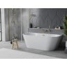 Mexen Oval Slim wanna wolnostojąca przyścienna 170 x 80 cm, biała, przelew złoty - 52661708000-50