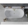 Mexen Oval Slim wanna wolnostojąca przyścienna 170 x 80 cm, biała, przelew złoty - 52661708000-50