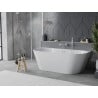 Mexen Oval Slim wanna wolnostojąca przyścienna 170 x 80 cm, biała, przelew nikiel szczotkowany - 52661708000-97