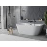 Mexen Oval Slim wanna wolnostojąca przyścienna 170 x 80 cm, biała, przelew czarny - 52661708000-70