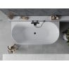Mexen Oval Slim wanna wolnostojąca przyścienna 170 x 80 cm, biała, przelew czarny - 52661708000-70