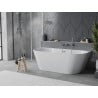Mexen Oval Slim wanna wolnostojąca przyścienna 170 x 80 cm, biała, przelew gun gray szczotkowany - 52661708000-66