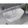 Mexen Oval Slim wanna wolnostojąca przyścienna 170 x 80 cm, biała, przelew gun gray szczotkowany - 52661708000-66