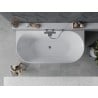 Mexen Oval Slim wanna wolnostojąca przyścienna 170 x 80 cm, biała, przelew gun gray szczotkowany - 52661708000-66