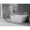 Mexen Oval Slim wanna wolnostojąca przyścienna 170 x 80 cm, biała, przelew miedź szczotkowana - 52661708000-65