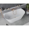 Mexen Oval Slim wanna wolnostojąca przyścienna 170 x 80 cm, biała, przelew różowe złoto - 52661708000-60