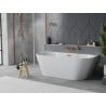 Mexen Oval Slim wanna wolnostojąca przyścienna 170 x 80 cm, biała, przelew różowe złoto - 52661708000-60