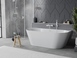 Mexen Oval Slim wanna wolnostojąca przyścienna 170 x 80 cm, biała, przelew biały - 52661708000-20