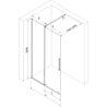 Mexen Velar ścianka prysznicowa rozsuwana Walk-in 110 x 200 cm, grafit 8 mm, złota - 871-110-000-43-50