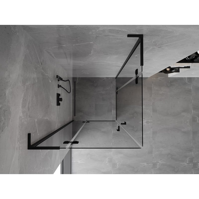 Mexen Mist-H L Duo kabina prysznicowa uchylna 90 x 90 cm, transparent, czarna - 8A5L-090L-090P-70-00