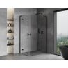 Mexen Mist-H L Duo kabina prysznicowa uchylna prawa 70 x 80 cm, transparent, czarna - 8A5L-070L-080P-70-00