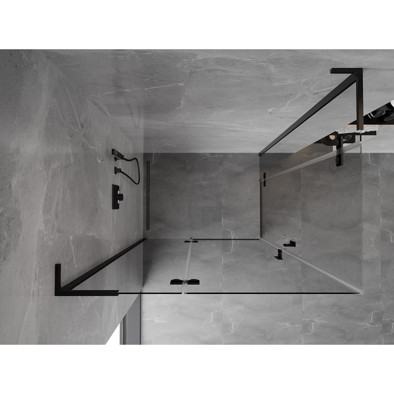 Mexen Mist-H L Duo kabina prysznicowa uchylna lewa 105 x 90 cm, transparent, czarna - 8A5L-105L-090P-70-00