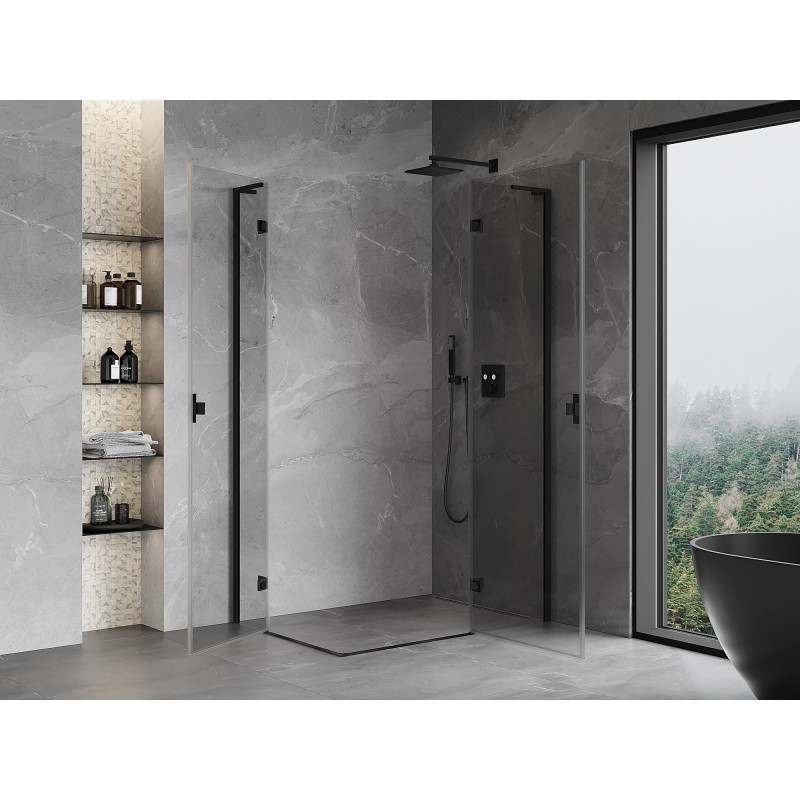 Mexen Mist-H L Duo kabina prysznicowa uchylna prawa 100 x 110 cm, transparent, czarna - 8A5L-100L-110P-70-00
