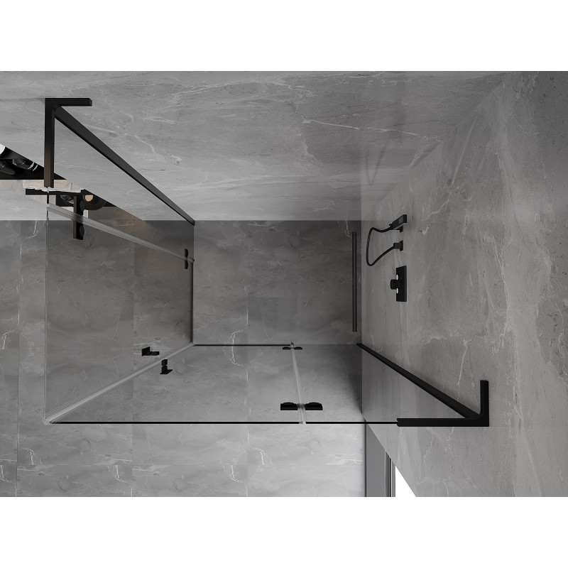 Mexen Mist-H L Duo kabina prysznicowa uchylna prawa 75 x 120 cm, transparent, czarna - 8A5L-075L-120P-70-00