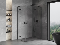 Mexen Mist-H L Duo kabina prysznicowa uchylna prawa 90 x 120 cm, transparent, czarna - 8A5L-090L-120P-70-00