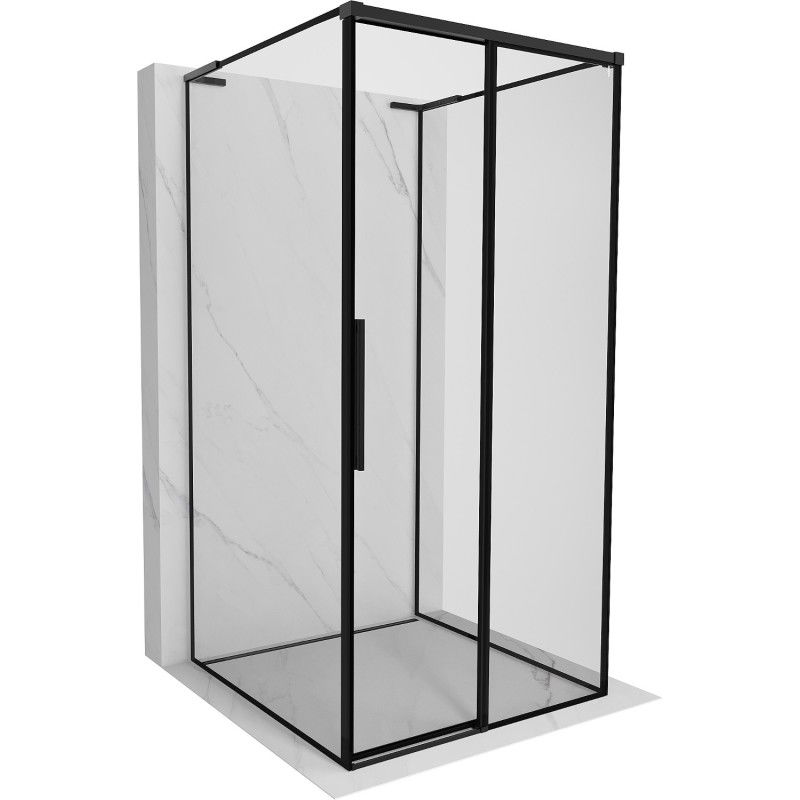 Mexen Rox-3S L kabina prysznicowa 3-ścienna rozsuwana prawa 95 x 95 cm, czarna ramka, czarna - 8C2L-095-095-70-70-3S-P
