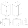Mexen Rox-3S L kabina prysznicowa 3-ścienna rozsuwana prawa 160 x 100 cm, czarna ramka, czarna - 8C2L-160-100-70-70-3S-P