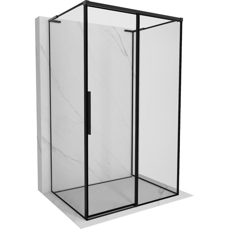 Mexen Rox-3S L kabina prysznicowa 3-ścienna rozsuwana prawa 115 x 120 cm, czarna ramka, czarna - 8C2L-115-120-70-70-3S-P