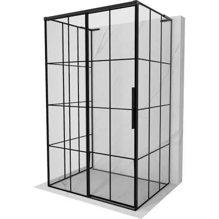 Mexen Rox-3S L kabina prysznicowa 3-ścienna rozsuwana lewa 110 x 80 cm, czarna kratka, czarna - 8C2L-110-080-70-77-3S-L