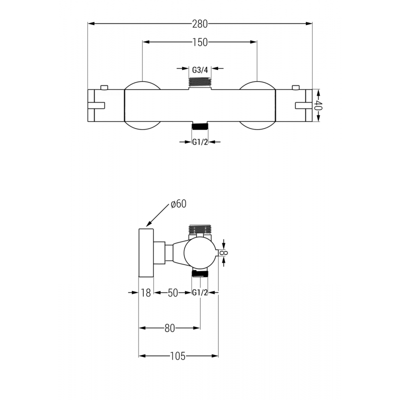 Mexen Kai termostatyczna bateria prysznicowa, grafit - 77150-66