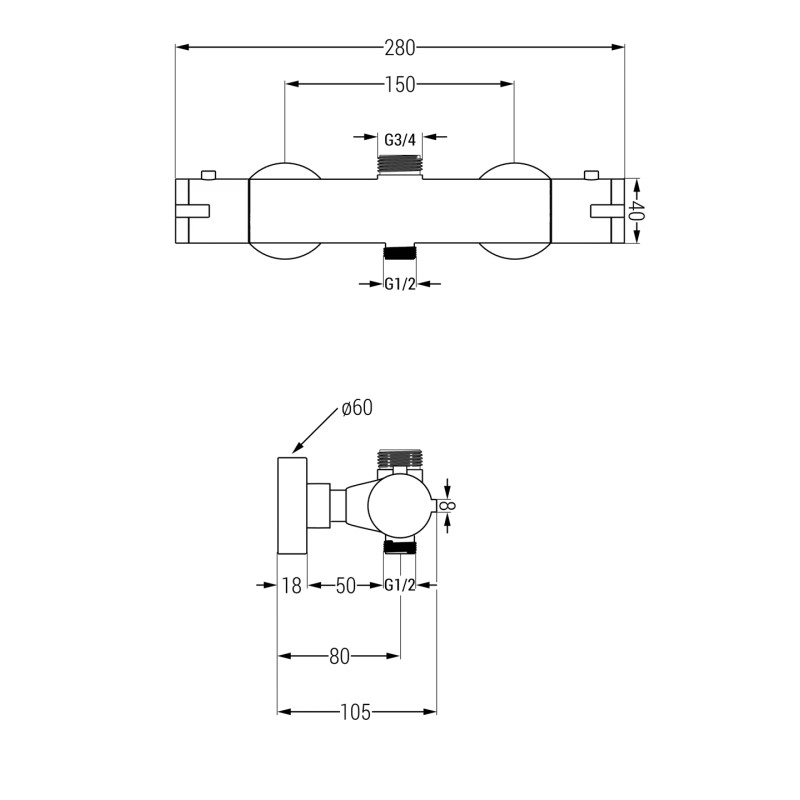 Mexen Kai termostatyczna bateria prysznicowa,  gun gray szczotkowany - 77150-66