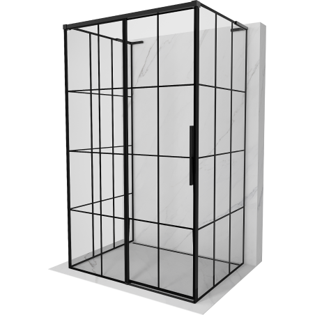 Mexen Rox-3S L kabina prysznicowa 3-ścienna rozsuwana lewa 135 x 95 cm, czarna kratka, czarna - 8C2L-135-095-70-77-3S-L