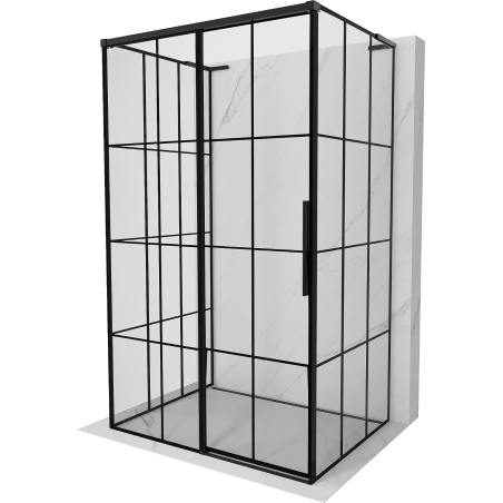 Mexen Rox-3S L kabina prysznicowa 3-ścienna rozsuwana lewa 155 x 100 cm, czarna kratka, czarna - 8C2L-155-100-70-77-3S-L