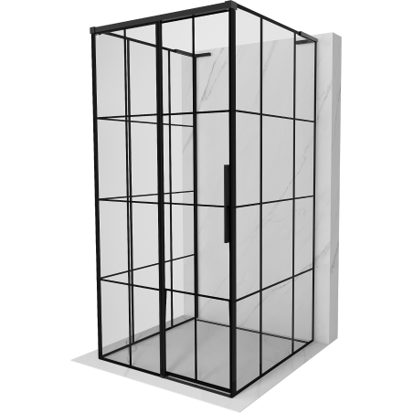 Mexen Rox-3S L kabina prysznicowa 3-ścienna rozsuwana lewa 110 x 110 cm, czarna kratka, czarna - 8C2L-110-110-70-77-3S-L