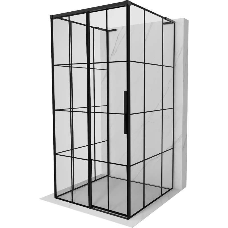 Mexen Rox-3S L kabina prysznicowa 3-ścienna rozsuwana lewa 120 x 120 cm, czarna kratka, czarna - 8C2L-120-120-70-77-3S-L