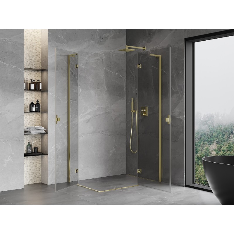 Mexen Mist-H L Duo kabina prysznicowa uchylna prawa 70 x 105 cm, transparent, złota - 8A5L-070L-105P-50-00