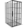 Mexen Rox-3S L kabina prysznicowa 3-ścienna rozsuwana prawa 95 x 95 cm, czarna kratka, czarna - 8C2L-095-095-70-77-3S-P