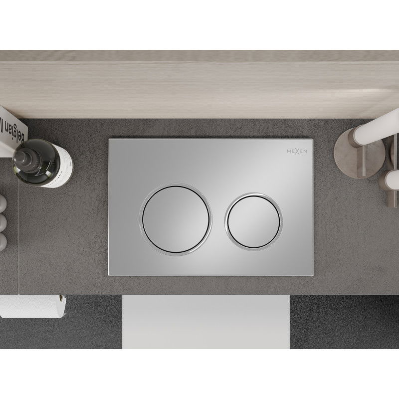 Mexen Fenix 07 XS przycisk spłukujący, chrom matowy - 600702