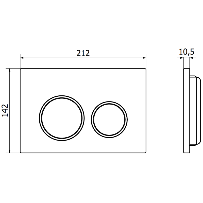 Mexen Fenix 07 XS przycisk spłukujący, chrom matowy - 600702