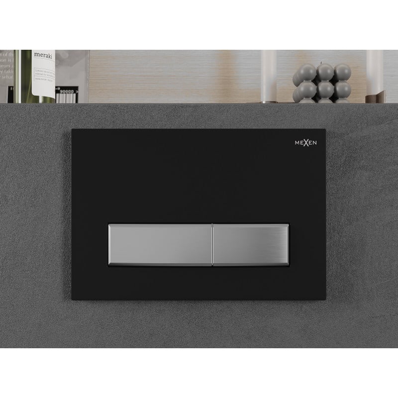 Mexen Fenix 09 przycisk spłukujący, czarny/chrom matowy - 600997