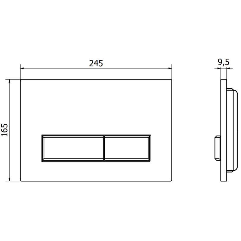 Mexen Fenix 09 przycisk spłukujący, czarny/chrom matowy - 600997