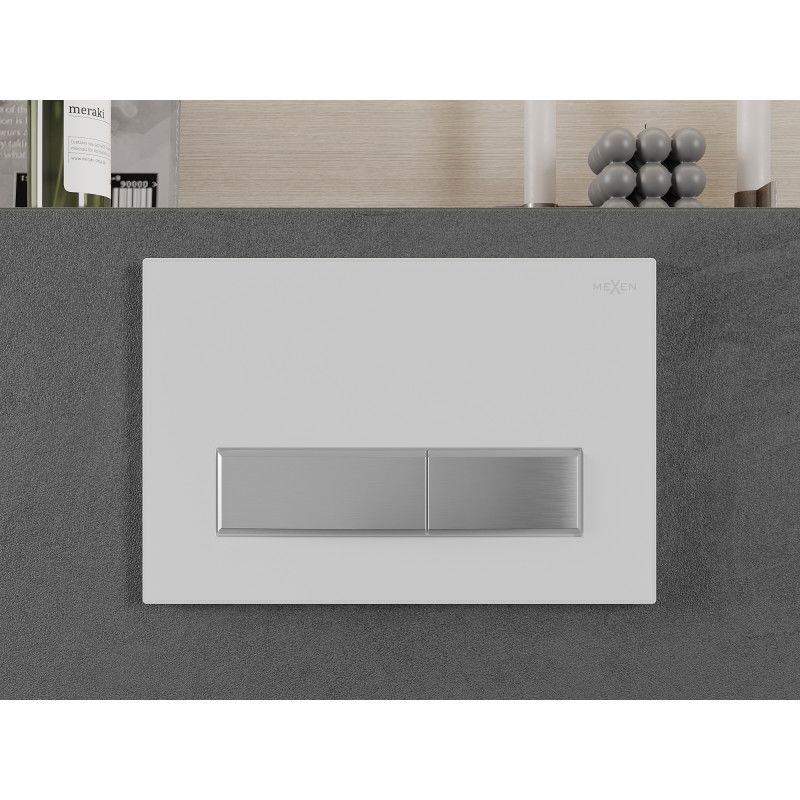 Mexen Fenix 09 przycisk spłukujący, biały/chrom matowy - 600929